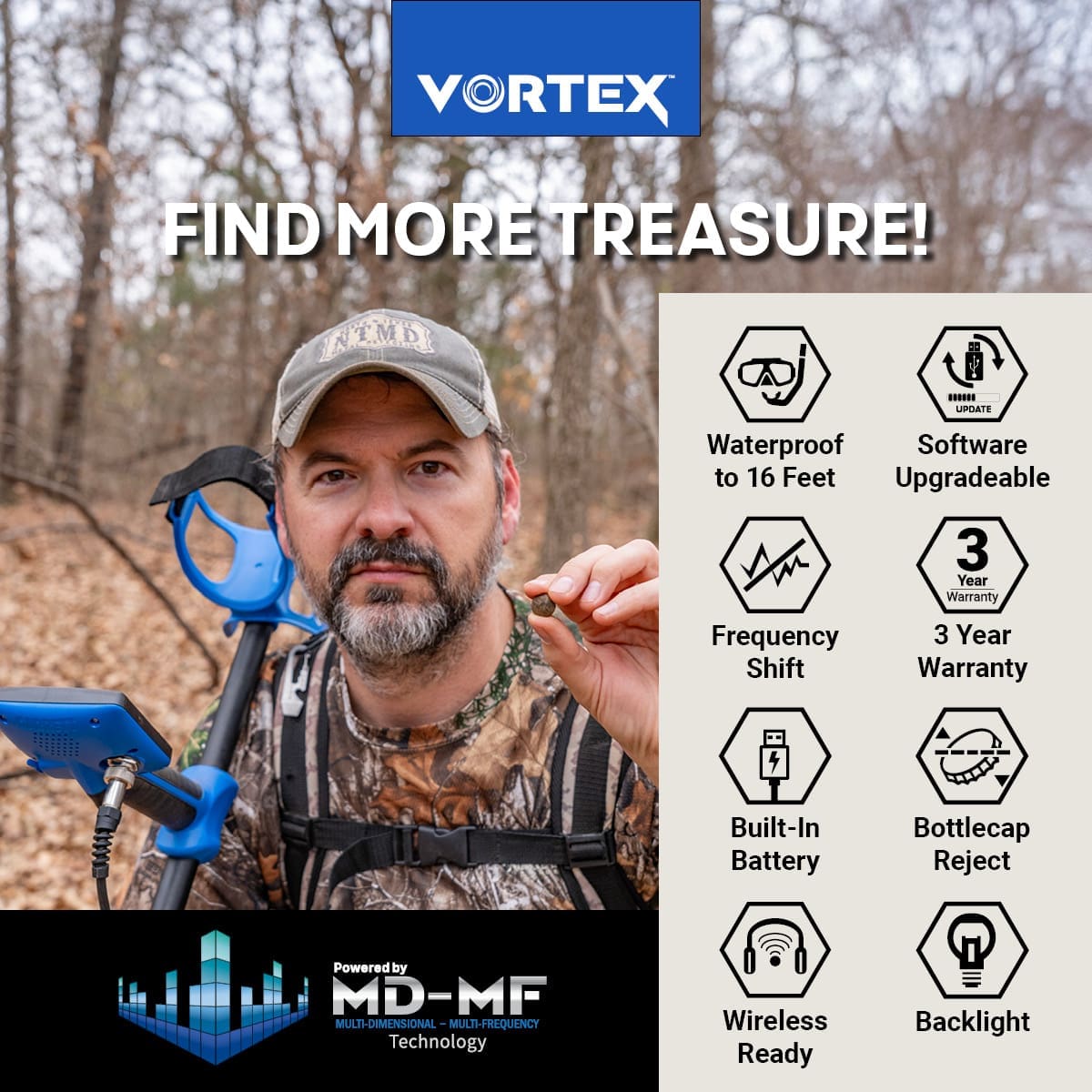 Mersin Garrett Vortex VX7 Dedektör - Vortex VX7, sahil, park ve tarla arasında geçiş yapan kullanıcı için dengeli güç noktasıdır.