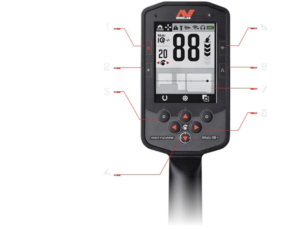 Mersin Minelab Manticore - Ekran arayüzü